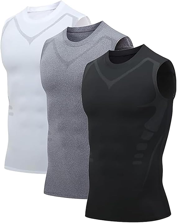 Compression Shirt for Men, New Version Ionic Shaping Sleeveless Vest, Compression Tank Top Men, Perfect Body Shape for Men