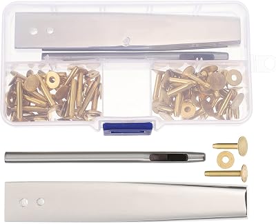 EXCEART 1set Rivet and Burr Installation Tool Kit for Leather Work Includes and Rivets Punch and Setting Tool and Easy to Use for Projects