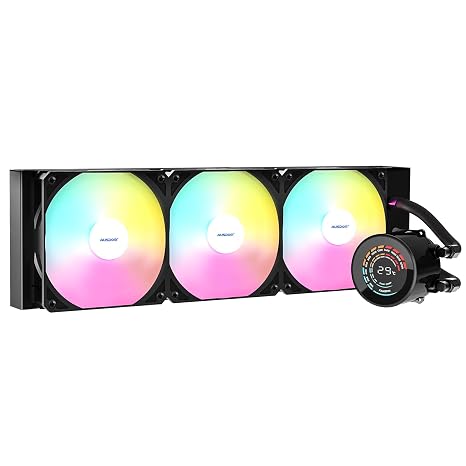 AUSDOM CPU AIO Liquid Cooler 360mm RGB, 3120mm PWM Fans Water Cooling System, Compatible with Intel & AMD, Enhanced Cooling Performance, Easy Installation, Quiet Operation