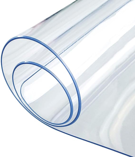 Clear PVC Tablecloth Table Protector, Plastic PVC Soft Glass Table Cover Protector, Transparent Rectangle Table Cover Protector, Waterproof and impermeable2mm, 80x150cm/31x59in