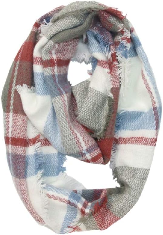 Women's Plaid Print Infinity Scarf
