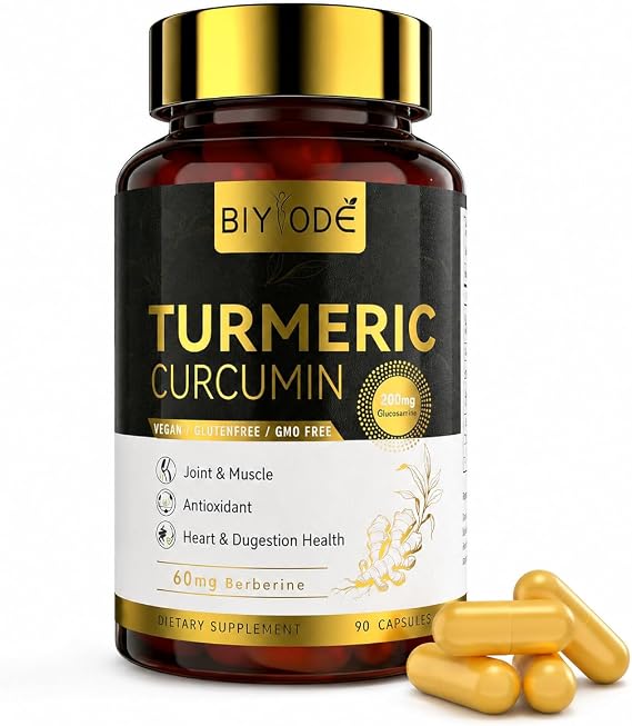 Turmeric Curcumin Supplement with Glucosamine Chondroitin & MSM Advanced Joint Support Complex with Boswellia & Black Pepper Extract 90 Capsules