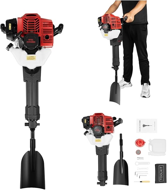 Tree Digging Machine, 52CC 2 Stroke Trench Digger, Planting Shovel Drilling Machine Single Cylinder Excavator Air-Cooled Handheld Trencher, for Garden Farm and Home