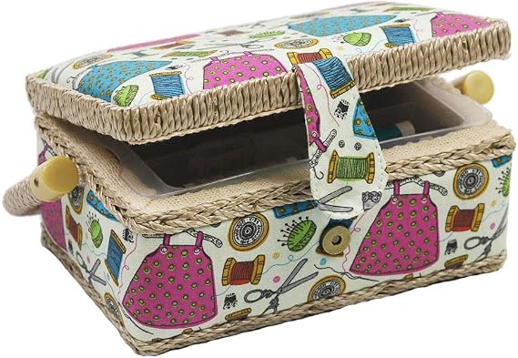 Samll Sewing Basket Organizer with Mini Sewing Kit Accessories for Kids/Girls/Beginners Christmas Birthday Gift
