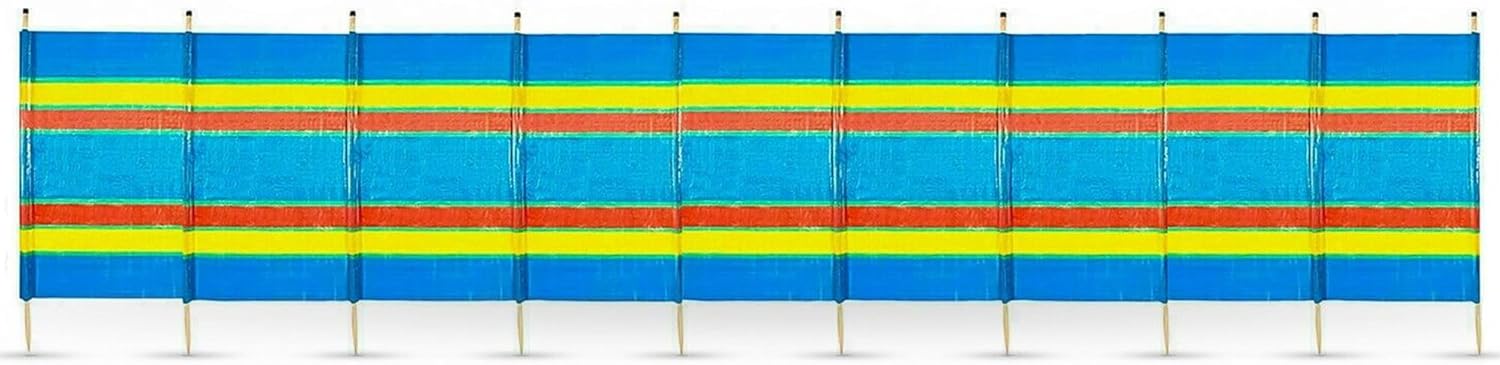 FlickBuyz 4/5/ 6/8/ 10 EXTRA TALL POLE BEACH HOLIDAY CARAVAN CAMPING WINDBREAK TALL WINDBREAKERS COLOURFUL