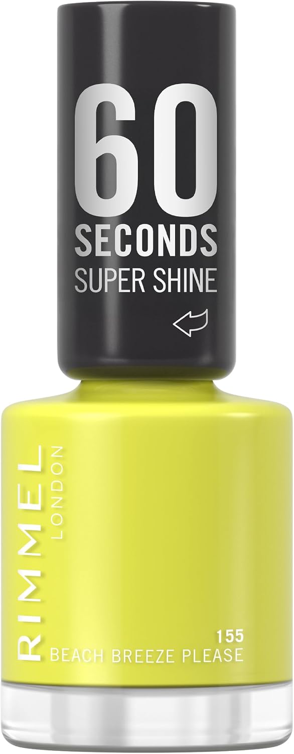 Rimmel London Super Shine 60 Seconds Nail Polish, 155 Beach Breeze Please, 8ml