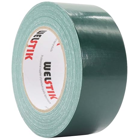 Welstik Professional Green Tape Waterproof Tape Fabric Coloured Gaffer Tape for Repairs DIY Crafts Indoor and Outdoor Use 50mm x 41m Green