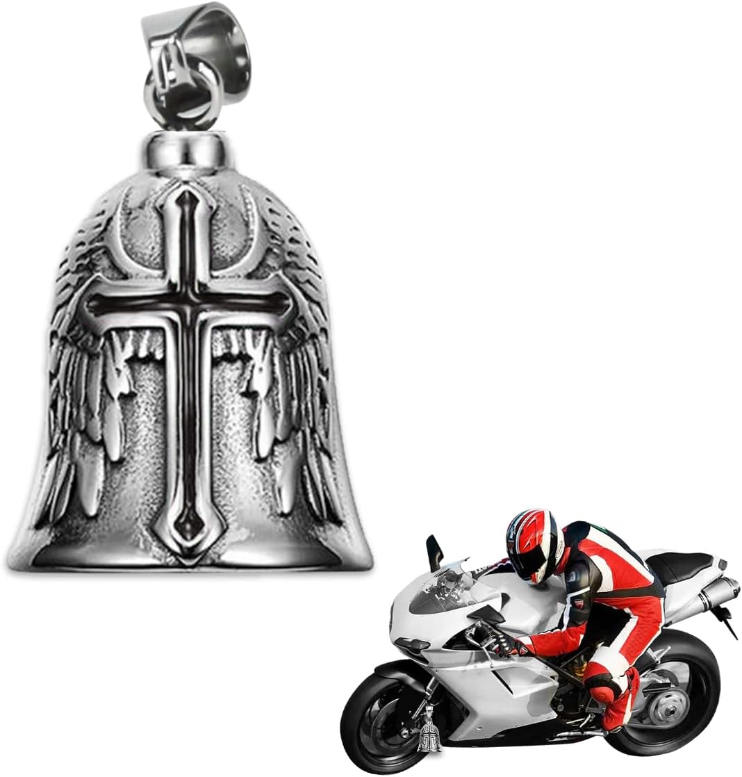 biker guardian bell motorcycle bell bicycle bell protective bell angel riding bell motorcycle bell keyring with ring for hanging for blessing the peace lucky charm