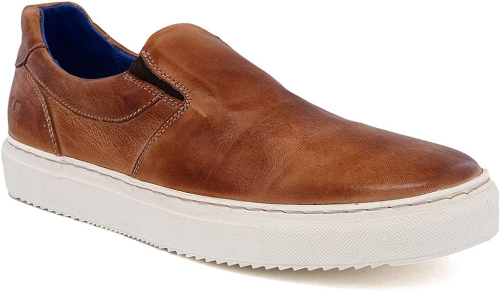 Bed|Stu Mens Harry Leather Timeless Silhouetted Sneaker (Tan Rustic, 8)