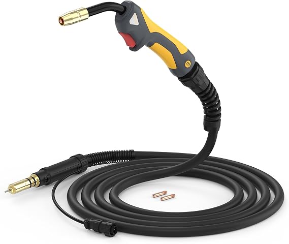 TOOLIOM 150A MIG Welding Gun, 12 ft, for Miller M-15 249040 | .030-.035 in wire range, curved handle