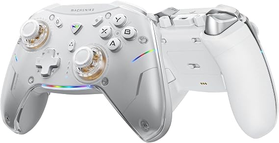 Machenike G5Pro V2 Gaming Controller for PC/NS/iOS/Android (1000Hz sampling rate), optical & microswitch triggers, wireless gamepad with RGB lighting (USB/2.4G/BT)