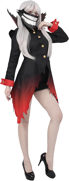 DAZCOS Anime Takakura Female Cosplay Costume Uniforms Full Set Jacket Coat Pants with Glasses for Women Halloween