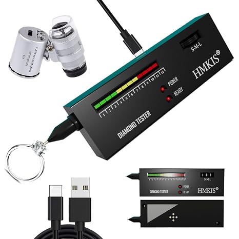 HMKIS Diamond Tester Pen with 60X Jewelry Loupe (Non-Rechargeable)