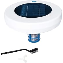 Solar Pool Ionizer Pool Purifier,Solar Pool Ionizer Copper Silver Ion Swimming Pool Purifier Safety Water Purifier,Automatic Water Purifier Clarifier Tool (white)