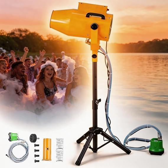 Foam Party Machine, 1200W High Power Foam Machine for Party, Outdoor Bubble Maker with Wide Coverage Area, 10ft Spray Distance, Ideal for Amusement Park, Backyard Fun, Festival Celebrations