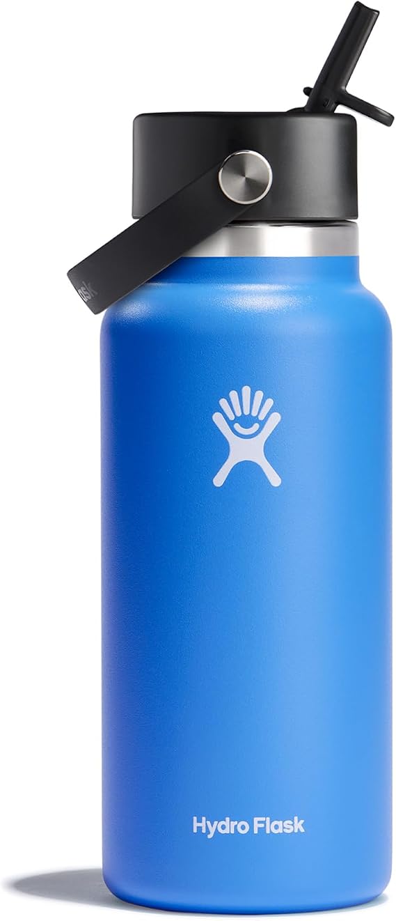 Hydro Flask - Water Bottle 946 ml (32 oz) - Vacuum Insulated Stainless Steel Water Bottle with Flex Straw Cap - Wide Mouth - Cascade
