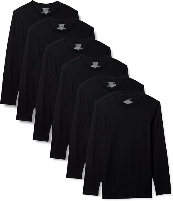 Amazon Essentials Men's Slim Fit Crewneck Undershirts, Pack of 6
