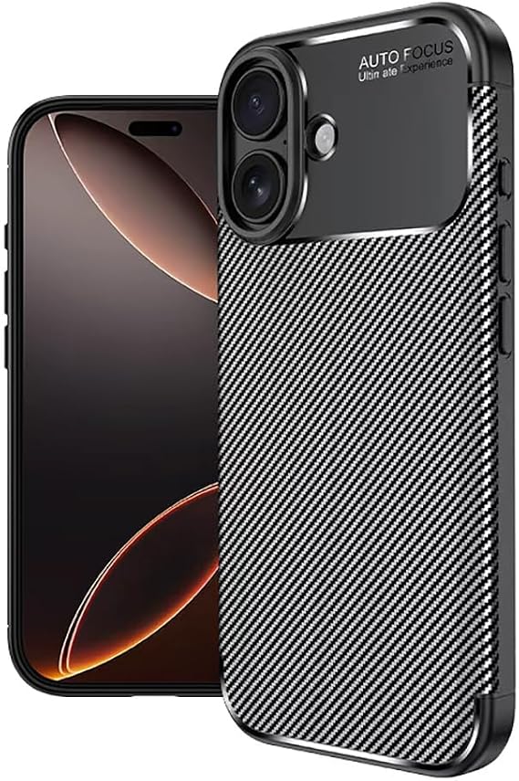 Spia Apple iPhone 17 ile Uyumlu Kılıf Siyah Karbon Silikon Orijinal (Apple iPhone 17 ile Uyumlu, Siyah)