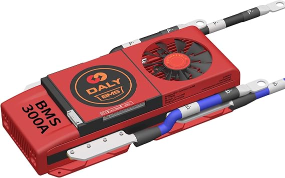 DALY Smart BMS LiFePo4 24V 300A 8S with UART Communictaion Bluetooth BMS for Rated 3.2V Lithium Battery Power Bank Protection,Off Grid Application, Solar System(Smart BMS,300A Fan)