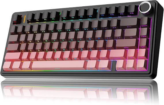 MechLands AULA F75 PRO 75% Compact Custom Mechanical Keyboard Creamy Sound BT5.0/USB-C/2.4GHz Wireless Gaming Keyboard with Gasket Construction Hot