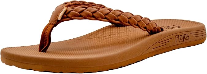 Flojos Catalina Women's Sandal, Faux Leather Braided Strap Sandal