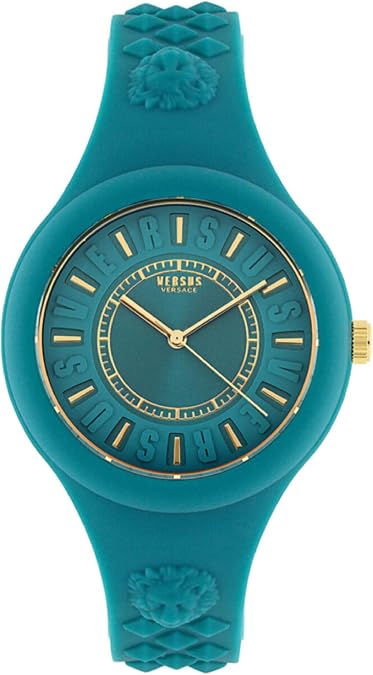 Versus Versace Fire Island Collection Luxury Womens Watch Timepieces with a Green Strap, Case and Dial