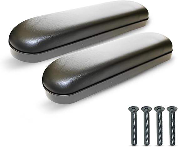 Healthline Padded Armrests for Wheelchair, Universal Arm Pads Replacement Black, 14 Full Length (2)