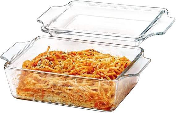 NUTRIUPS Glass Casserole Dish With Lid, Mini 1 QT (5.7in x 7in) Glass Baking Dish for Single Serving