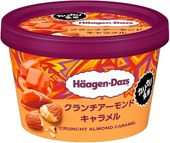 Ice Hagen Dats Mini Cup, Crunch Almond, Caramel, 3.2 fl oz 92 ml x 12 Packs