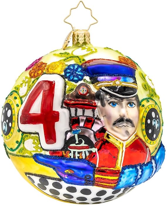 Christopher Radko Hand-Crafted European Glass Christmas Tree Decorative Ornament, Beatles' Christmas Command