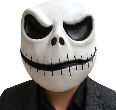CAFELE Scary Skeleton Mask Skull Barrel Mask Skeleton Head for Adult Halloween Cosplay Costume Props open mouth
