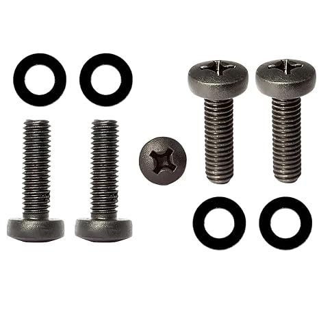 Black M4 x 12mm TV Wall Mount Bracket Screws for TVs All Brands Pan Head Bolts + Washers G02C