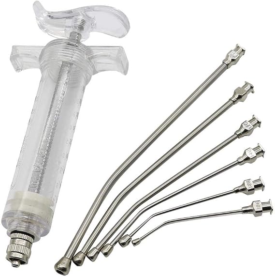 Bird Feeding Syringe Feeding Tubes for Baby Birds Parrot Hand Feeding Syringe with 6 Pcs Curved Gavage Tubes (50ML)