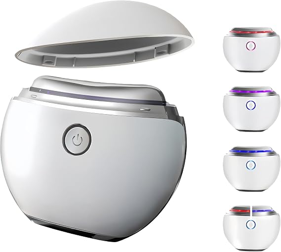 Face Massager Electric Sculpting Device,Face Lifting Device 45°C Heat EMS Microcurrent Gua Sha Tool,Facial Neck Massager Beauty with 4 Modes & 3 LED Anti-Aging Devices