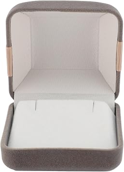 Velvet Jewelry Gift Box Case Scratch Resistant Soft Lining Elegant Velvet Jewelry Storage Case for Proposal Dark Gray Earrings Ring Necklace Display Organizer(Earring Box)