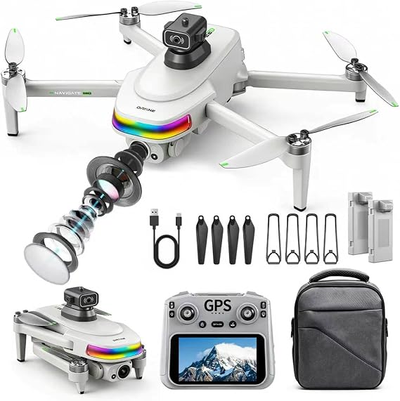 Drones With Camera for Adults 4k GPS,Drone for Kids,5.5" Hd Remote | 50 Mins Flight, Brushless Motor,Follow Me Drone, Auto Return, Long Range