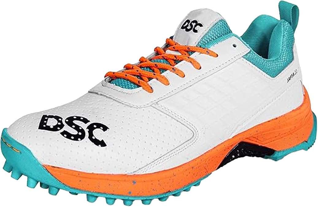 DSC Jaffa 22 Cricket Shoes for Men and Boys Uk-11 White-Orange