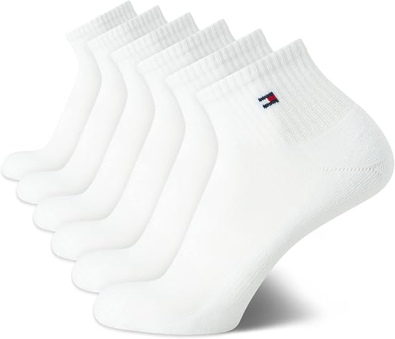 Tommy Hilfiger Mens 6 Pack Soft Cushioned Quarter Socks Arch Support