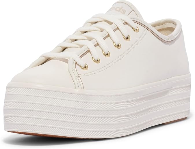 Keds Women's Triple Up, White/Gold, 8 M US