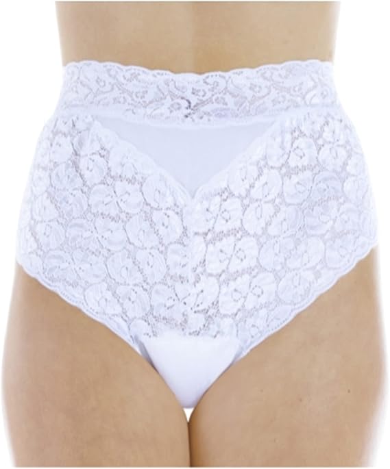 Wearever 1-Pack Women's White Lovely Lace Regular Absorbency Incontinence Panties 150 ml 3X (Fits Hip 49-51")