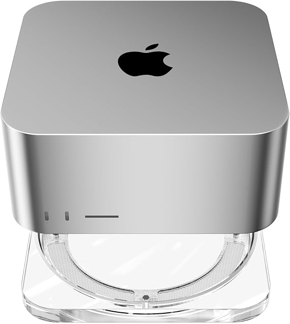 Acrylic Mac Studio Stand for M4 M3 M2 M1 Max/Ultra,Detachable Air Filter | Clear Mac Studio Accessories Cooling Desktop Bracket Mount,with 4 Anti Slip Pads, To Prevent Slipping or Shaking,Washable
