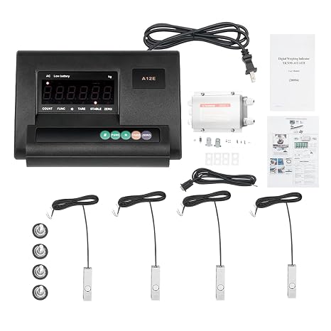 Digital Livestock Scale Kit, Animal Scale 5000lbs High Precision Indicator Floor Scale Pet Scale with Large Stainless Platform Vet Scale with 4-Wire Junction Box for Dog, Sheep, Cattle