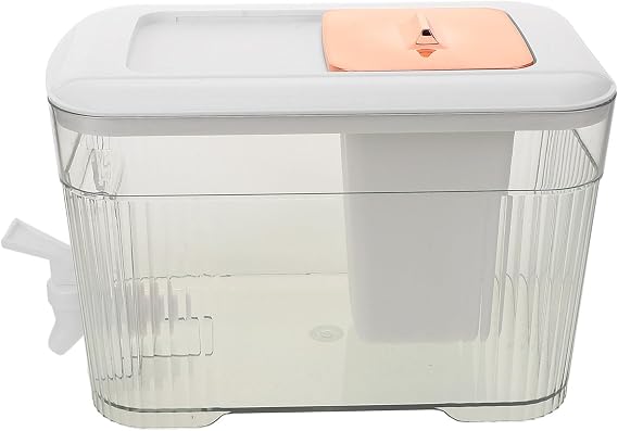 HEMOTON Fridge Water Jug with Faucet 3.5l Large Capacity Cold Water Pitcher White Drinks Dispenser for Iced Tea and Juice at Home