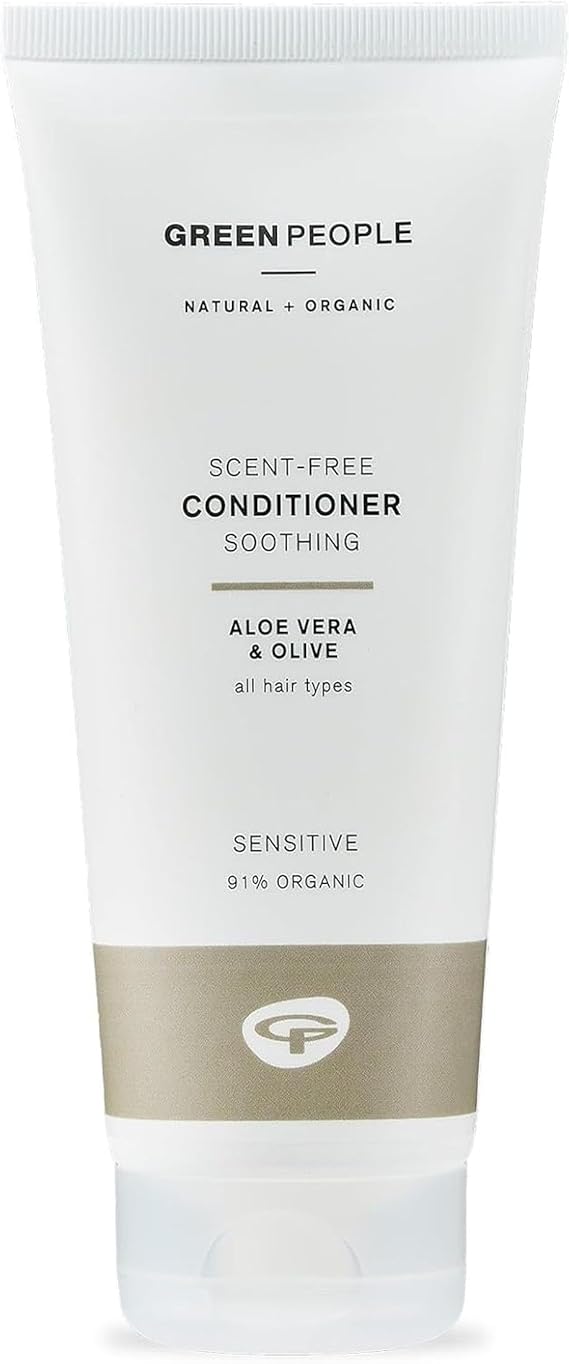 Green People Scent Free Conditioner for All Hair Types, 200ml | For All Hair Types, With Aloe Vera and Olive, Silicone Free, Organic, Suitable for Sensitive Scalps, Vegan