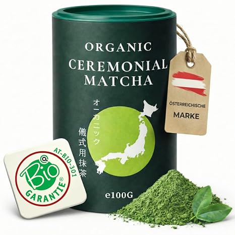 myMatcha Organic Ceremonial Grade Matcha Powder from Japan - 100g (AT-BIO-301) First harvest traditional stone ground - pure green tea with 100% organic quality - Daily Edition
