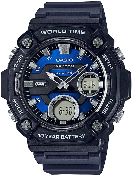 Casio AEQ-120W-2AVDF Kol Saati, Standart, Analog/Digital, Siyah, Erkek