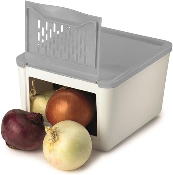 Snips Potato Keeper, 3 KG, 20x25,5x17,5 Cm, White and Grey, Food Container For Potato and Shallot,Made in Italy