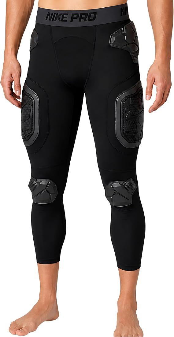 Nike Pro Hyperstrong 7-Pad 3/4 Football Girdle - Hardplate Compression Tights with Integrated Hip, Thigh, Tailbone & Knee Pad