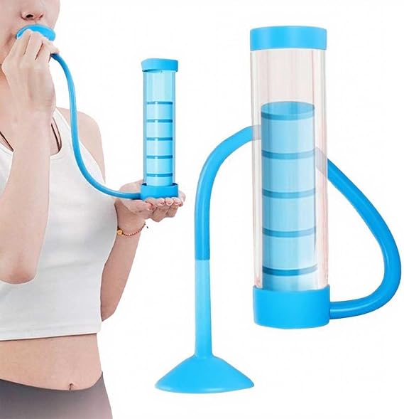 Lung Trainer Adult Lung Exerciser Breathing Trainer for Lungs with Adjustable Resistance Settings Improves Breathing and Lung Function Easy to Use and Clean Breathing Dumbbell
