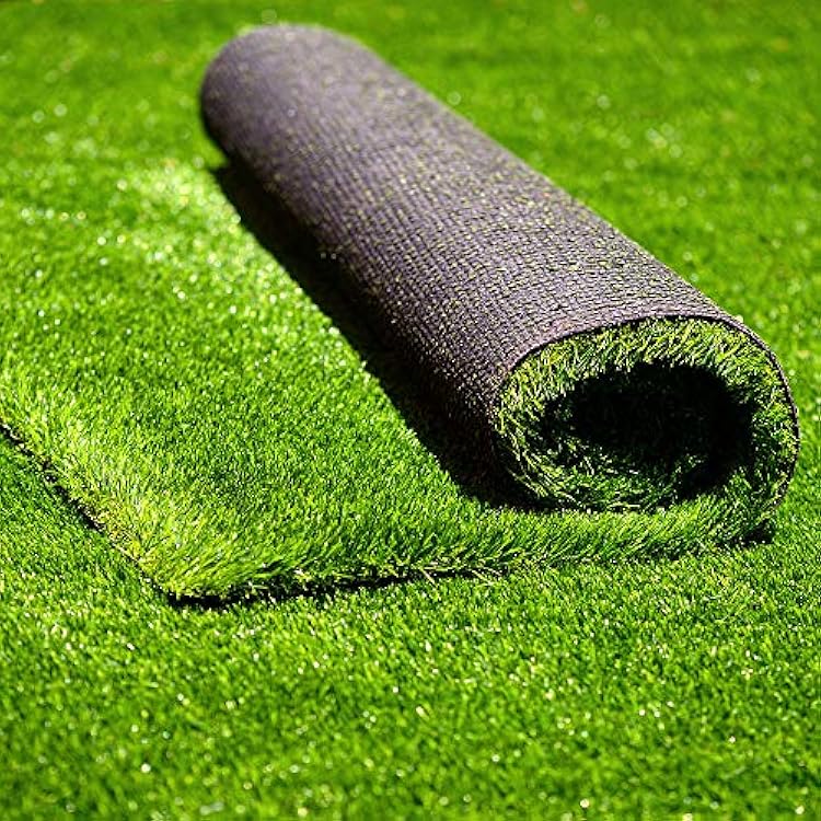 Artificial Turf Grass Rug 11x11 ft Indoor Outdoor Use,1.38 inch Thick Realistic Fake Grass for Patio Garden Landscape,Pet Friendly Synthetic Grass Mat for Dogs with Drainage Holes